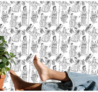 φωτεινή ρουστίκ ταπετσαρία μοτίβο θεά - TenStickers