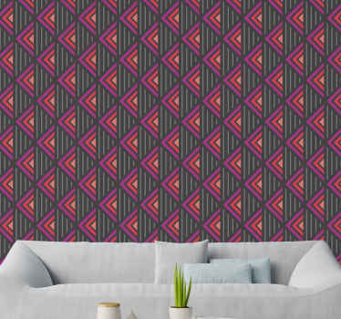 Papel pintado salón rejilla triangular - TenVinilo