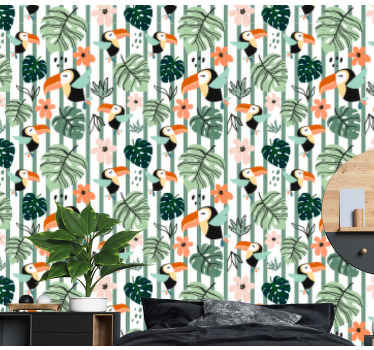 Tropical Toucan Theme animal wallpaper - TenStickers