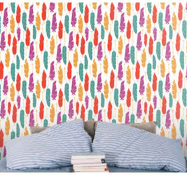 tapeta listy dizajn motívu peria - Tenstickers