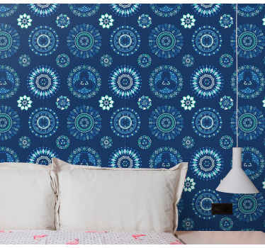 Mandala-laatan olemus olohuone tapetti - Tenstickers