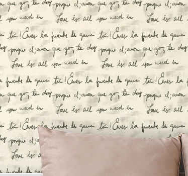 Handwritten Love Quotes lettering wallpaper - TenStickers