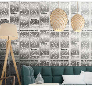 Papel pintado dormitorio Papel de diario con texto - TenVinilo