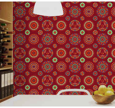 Tapete za zid Cvjetni ukrašeni uzorak mandale - TenStickers