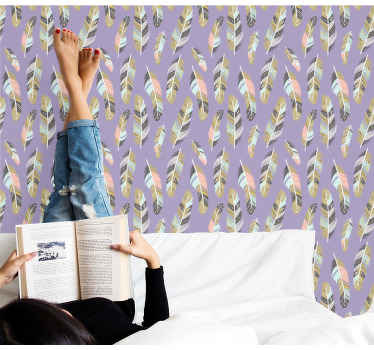 Opeřené vzory Dopisní tapeta - TenStickers