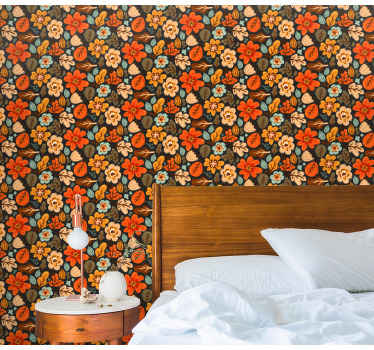 Pflanzen Tapete Elegante orange blüten - TenStickers
