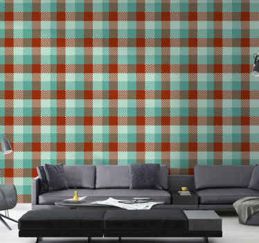 Tapete geometrisch gingham-muster - TenStickers