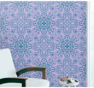 Indian floral vinyl  wallpaper - TenStickers