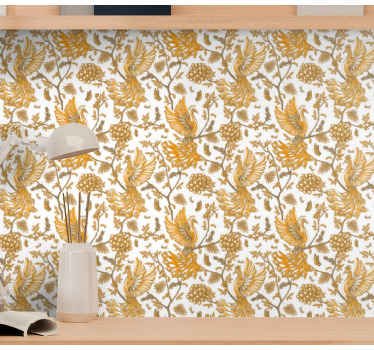 Papel tapiz floral motivo botánico floral - TenVinilo