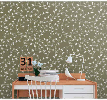 Botaniske hvirvler dekorativt tapet - TenStickers