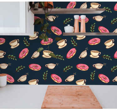 Zákusky a káva pozadie moderné tapety - Tenstickers