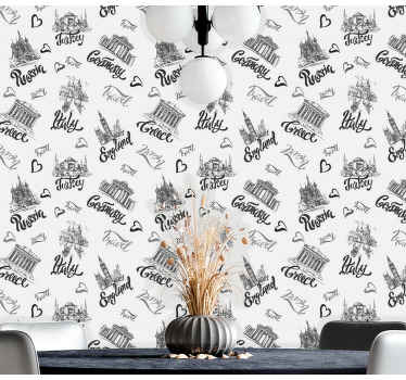 Cities with heart city wallpaper - TenStickers