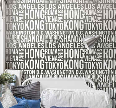 Cities round the world city wallpaper - TenStickers