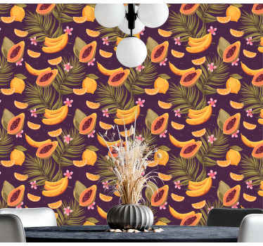 Papel pintado selva Selva con fruta 3 - TenVinilo