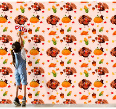 Cool thanksgiving turkeys Animal Wallpaper - TenStickers