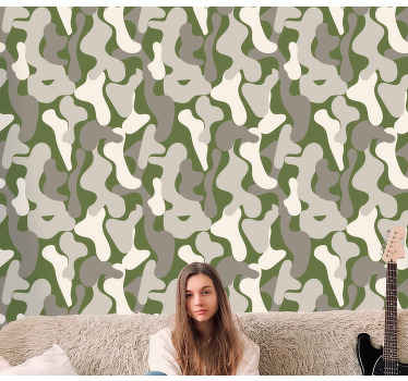 Curvy Nature Shapes geometric wallpaper - TenStickers