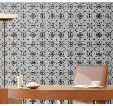 Papel tapiz ornamental patrón floral adornado - TenVinilo