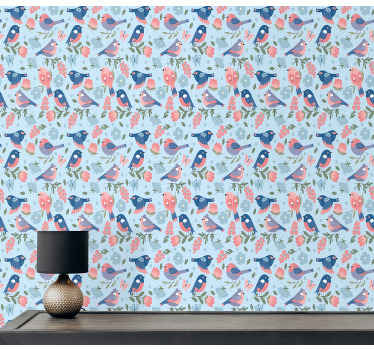 Tapete za zid Ptice ptice cvjetni uzorak - TenStickers
