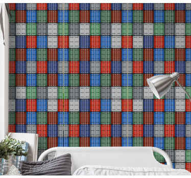 Dark color metal boxes vintage wallpaper - TenStickers