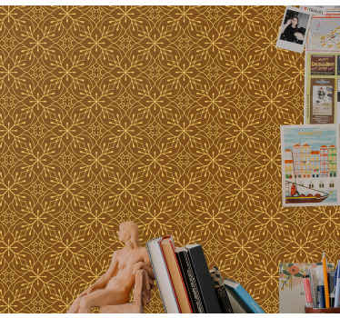 Papel tapiz azulejos flores geométricas - TenVinilo