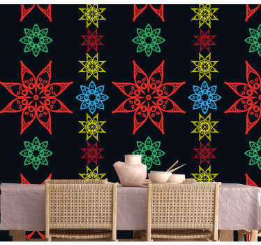 マンダラの花の色の壁紙 - TENSTICKERS