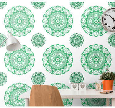 Mandala Motif Design home office wallpaper - TenStickers