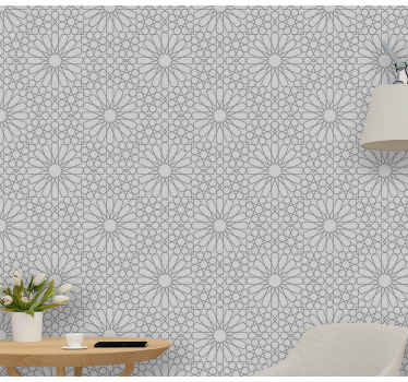 Light grey with pattern wallpaper - TenStickers
