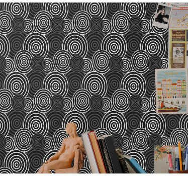 Concentrische cirkels behang geometrisch - TenStickers