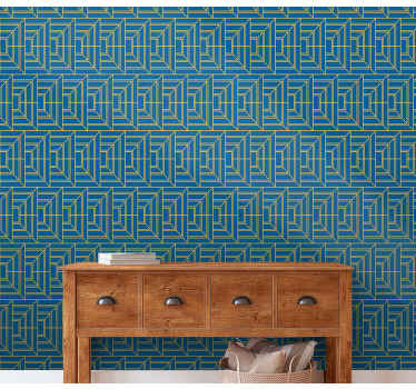 Angular Maze geometric wallpaper - TenStickers