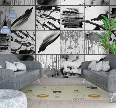 Abstracte inktvlekken abstract behang - TenStickers
