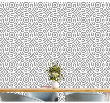 Geometric Spirals dining room wallpaper - TenStickers