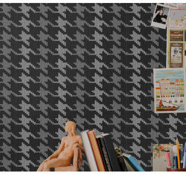 Dog-tooth pattern home office wallpaper - TenStickers
