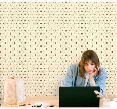 Papel tapiz floral acentos florales geométricos - TenVinilo