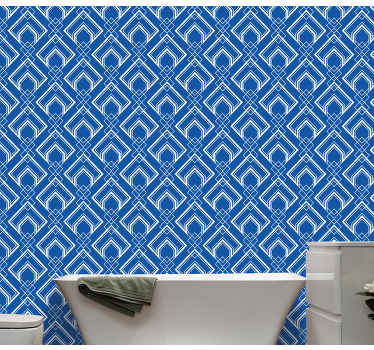 Papel pintado despacho Patrón elegante azul marino - TenVinilo