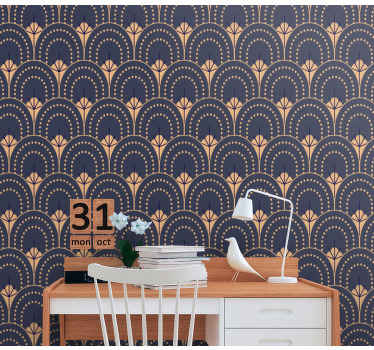 Ornate Fan Pattern home office wallpaper - TenStickers