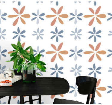 Floral Geometric Patterns dining room wallpaper - TenStickers