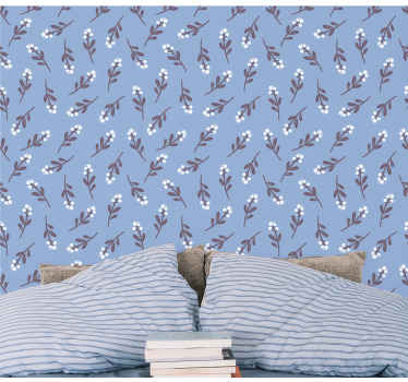 Carta da parati floreale motivo di rami floreali - TenStickers