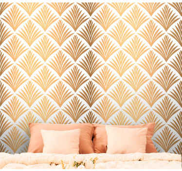Gold leaves leaf wallpaper - TenStickers