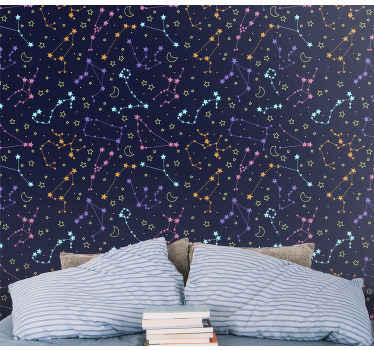 Colorful galaxy teen bedroom wallpaper - TenStickers