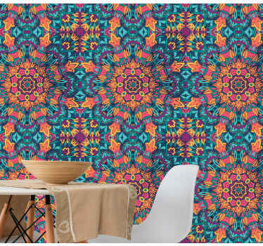 Bright Indian pattern vintage wallpaper - TenStickers
