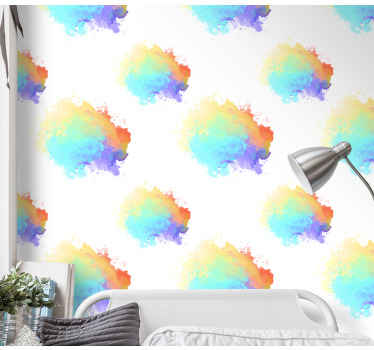 Splash farby strana abstraktné tapety - Tenstickers