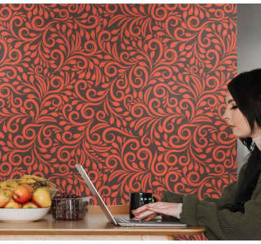 墙纸花卉 华丽的漩涡 - TenStickers