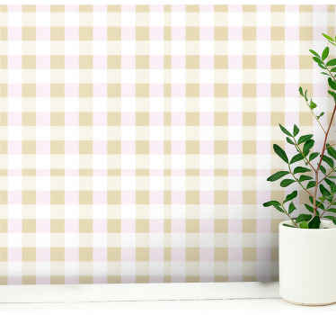 Gingham Check square wallpaper - TenStickers