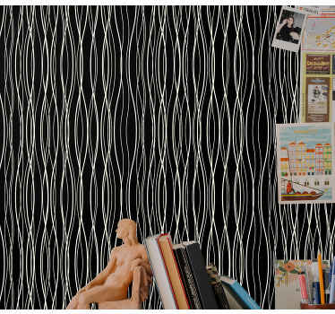 Papel tapiz rayas verticales líneas curvilíneas - TenVinilo