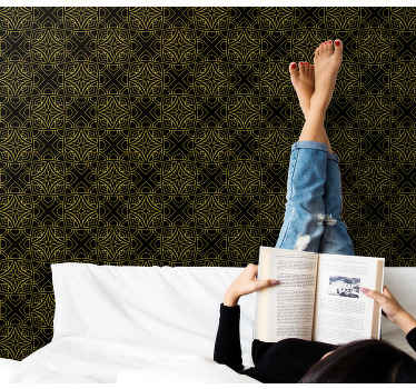 Papel tapiz ornamental patrones geométricos intrincados - TenVinilo