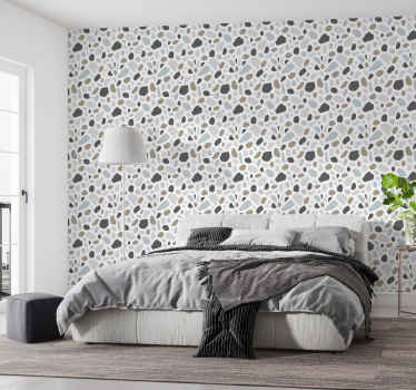 Gray terrazo stone effect wallpaper - TenStickers