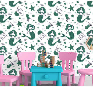 Papel tapiz naturaleza sirenas submarinas - TenVinilo