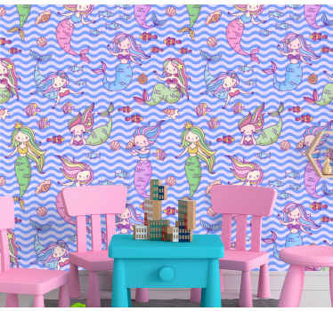 Papier peint chambre enfant images de sirènes - TenStickers