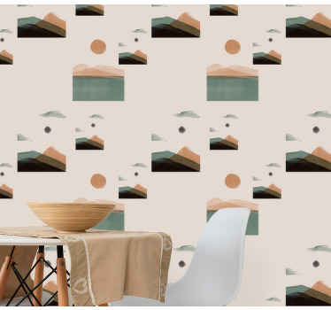 Abstract Mountains  Modern Wallpaper - TenStickers