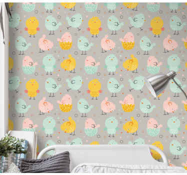 Tapete za zid  životinjske uzorak cvrkutave ptice - TenStickers